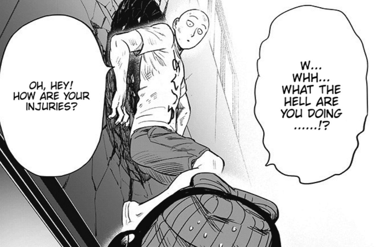 Saitama and Forte as seen in One Punch Man chapter 182 (Image via Shueisha)