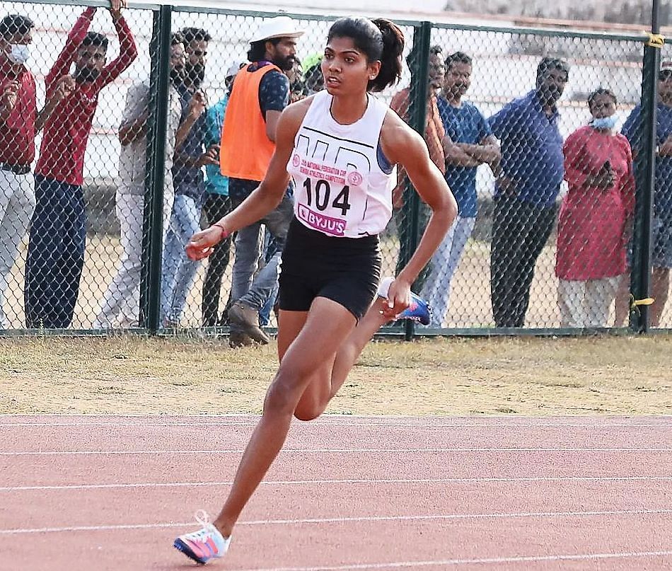 Dandi Jyothika Sri won the women&rsquo;s 400m title at the National Open 400m Championships in Kerela on Monday. Photo credit AFI.