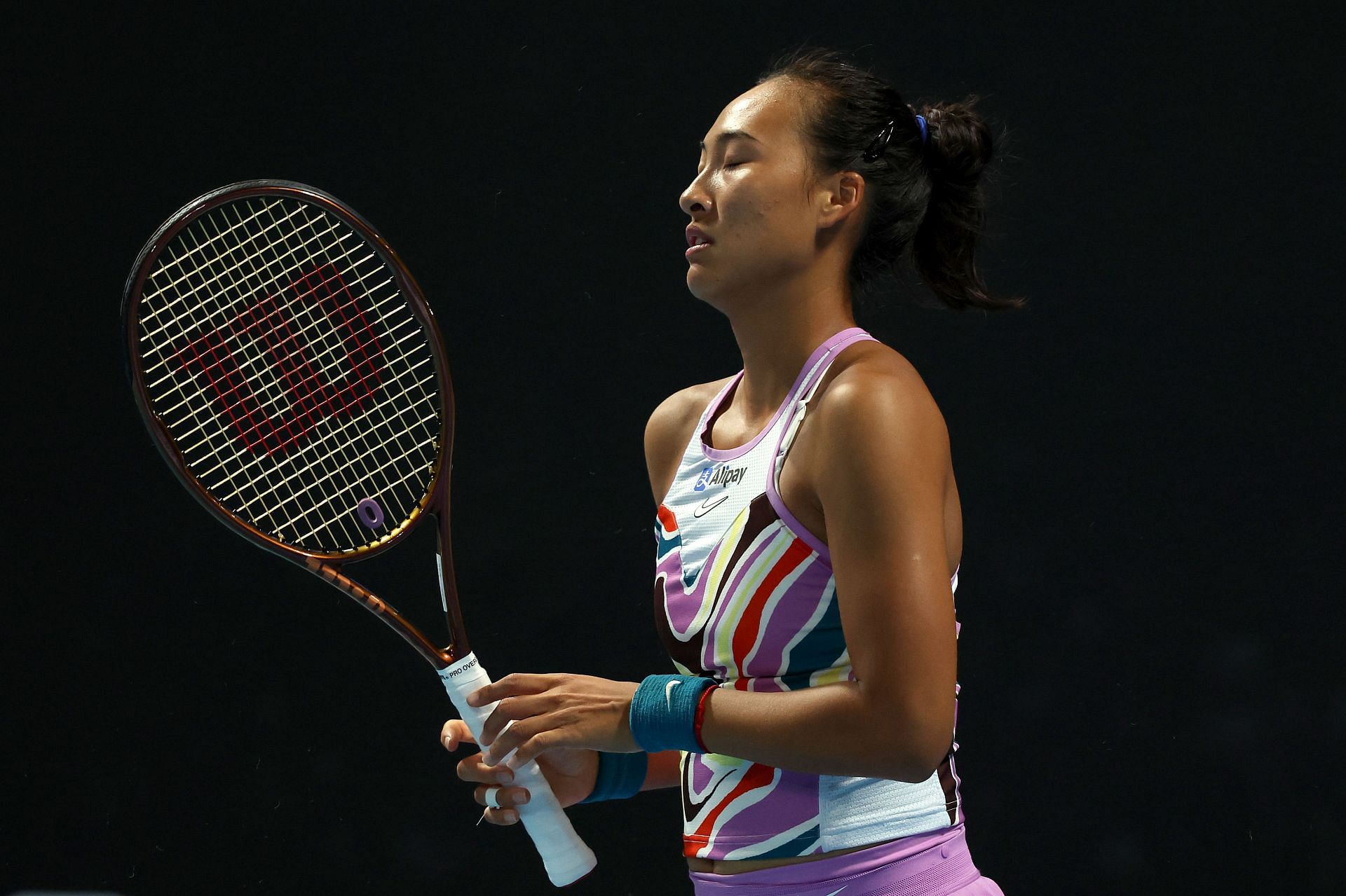 Qinwen Zheng during the 2023 Australian Open