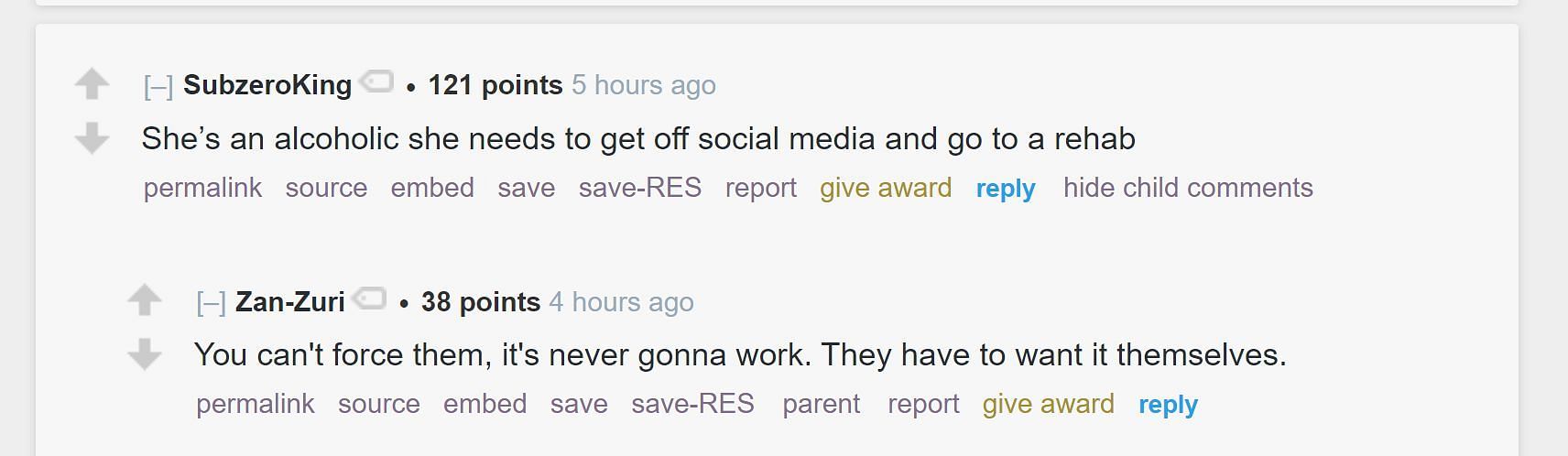 Community on Reddit discussing the streamer&#039;s clip 2/5 (Image via r/LivestreamFail)