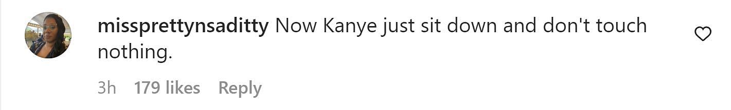 A comment reacting to Ye&#039;s return (Image via Instagram/ @missprettynsaditty)