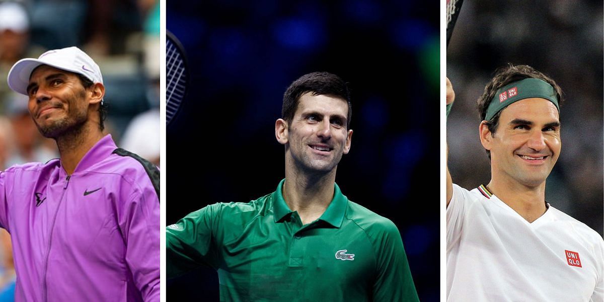 (From L-R) Rafael Nadal, Novak Djokovic and Roger Federer