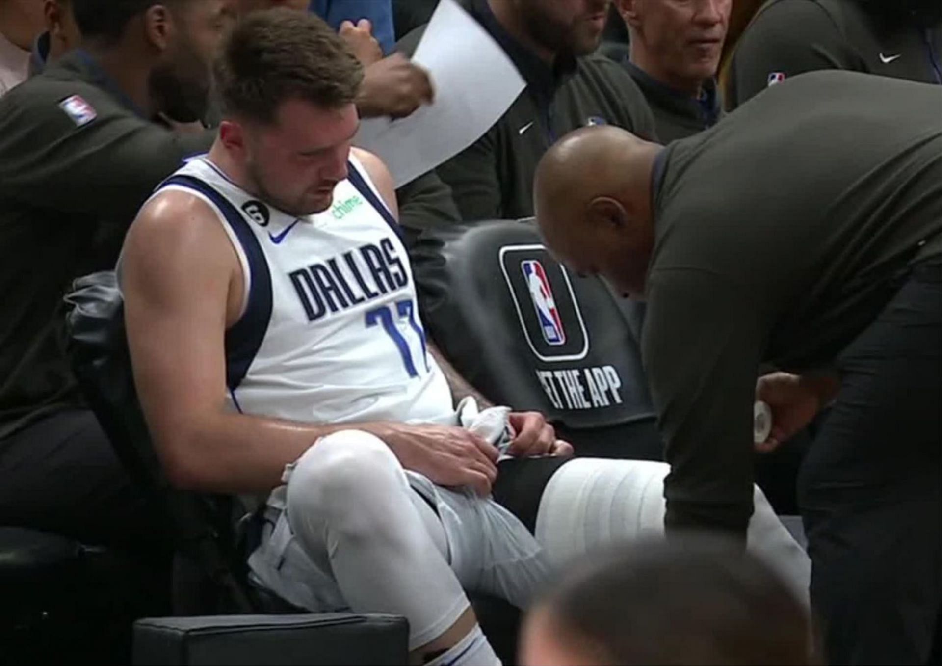 A left thigh strain could force "Luka Legend" to miss a few more games. [photo: HoopsHype]