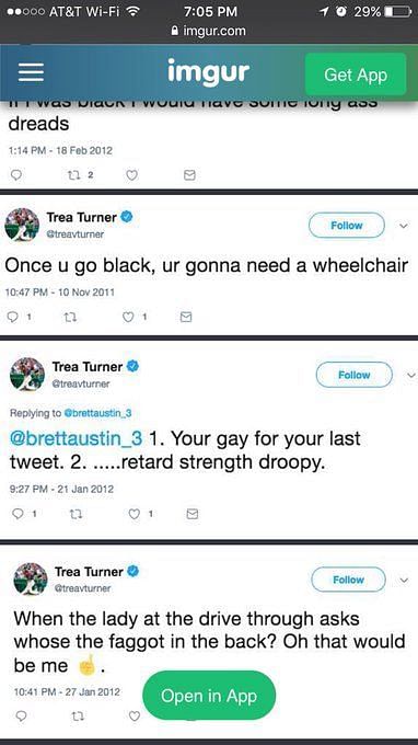 Nationals' Trea Turner Apologizes For Racist, Homophobic Tweets