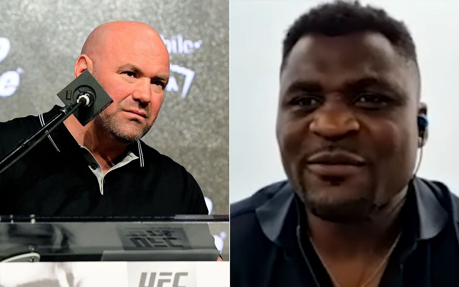 Dana White [Left], and Francis Ngannou [Right] [Photo credit: ESPN MMA - YouTube]