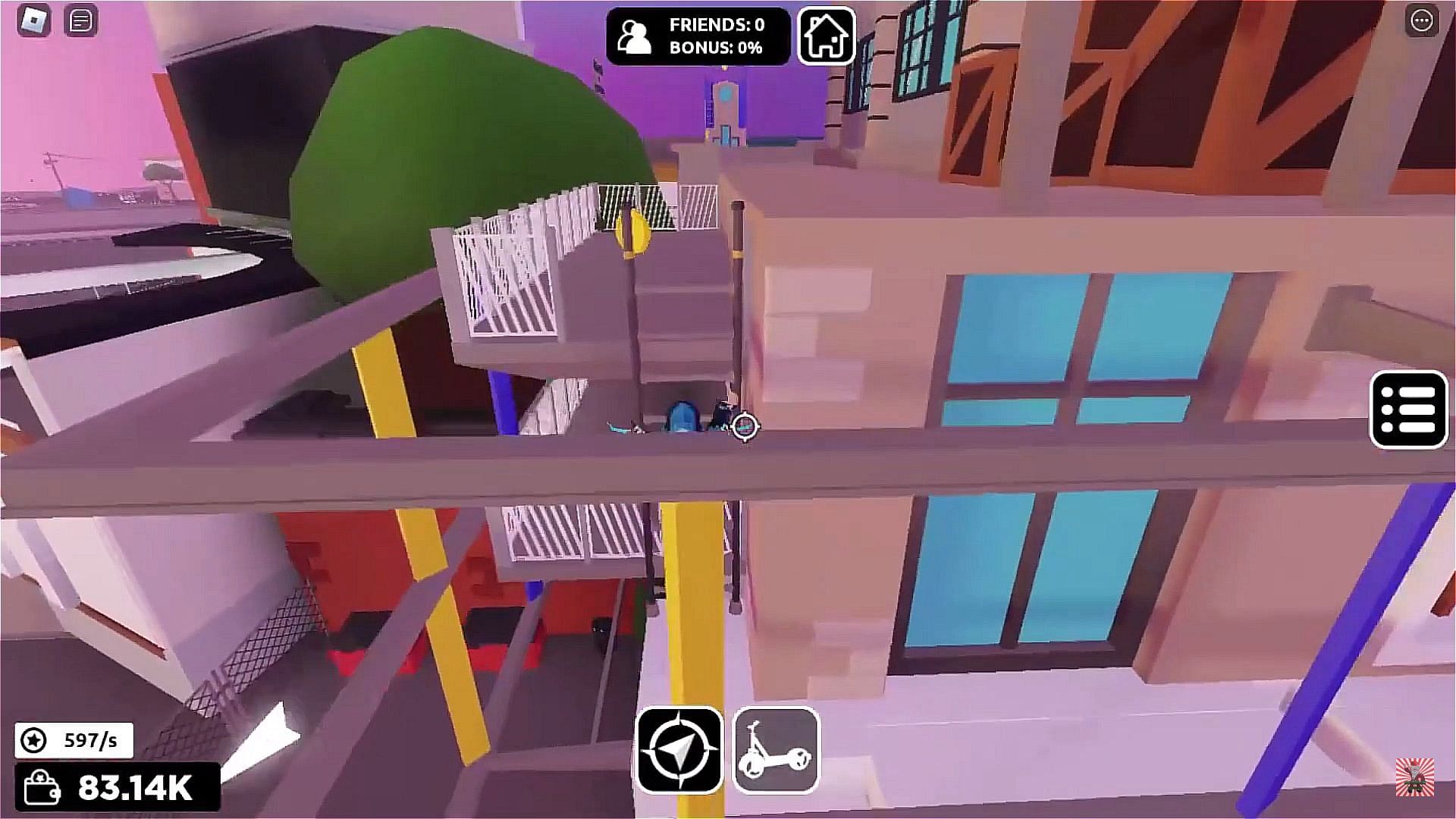 Get to the roof to find the second map piece (Image via MistGamez Roblox)