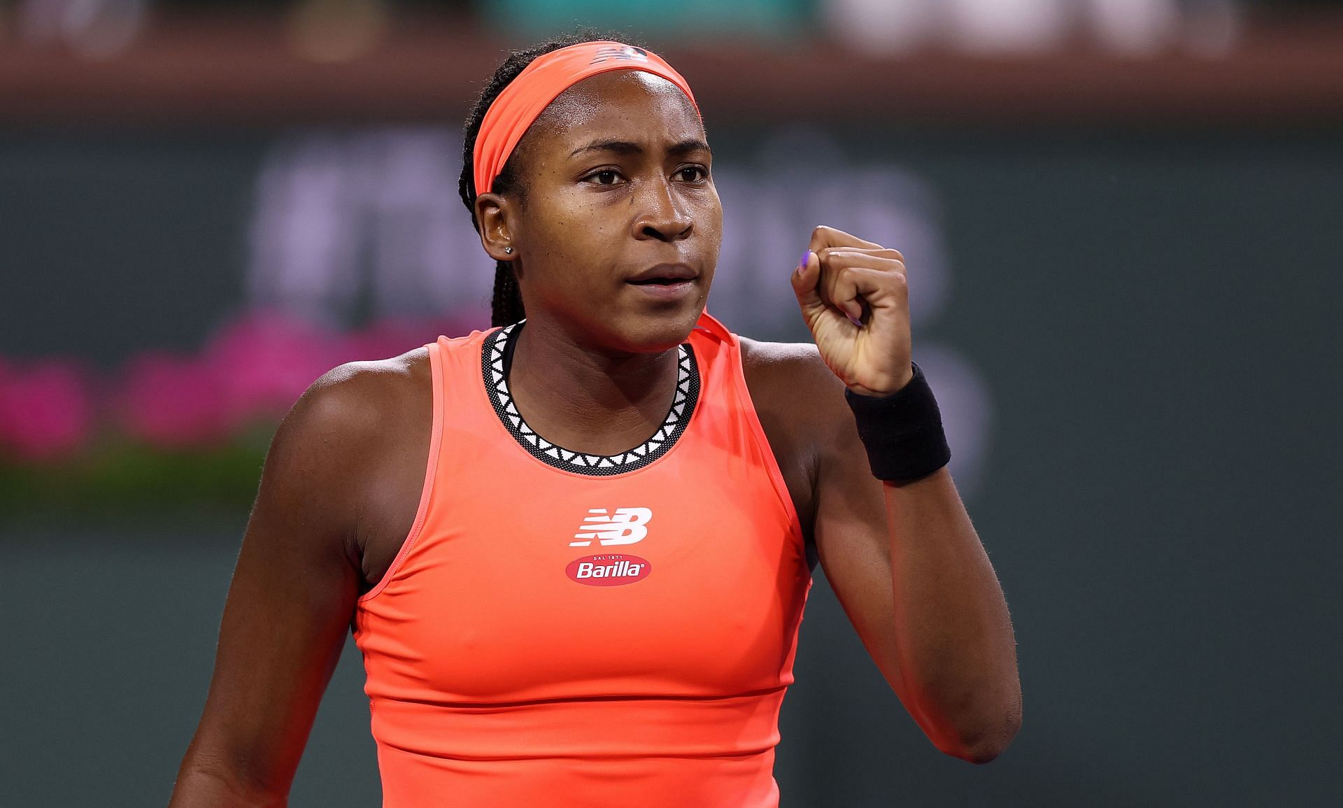 Coco Gauff competes during Indian Wells 2023.