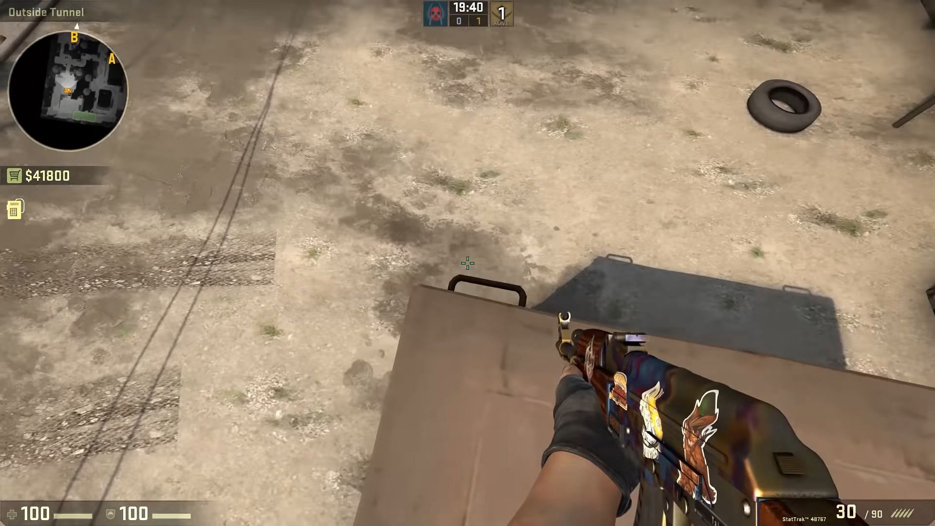 No leg or shadow in Counter-Strike: Global Offensive (Image via WarOwl/YouTube)