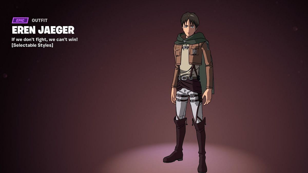Eren Yeager is available mid-season (Image via Epic Games)