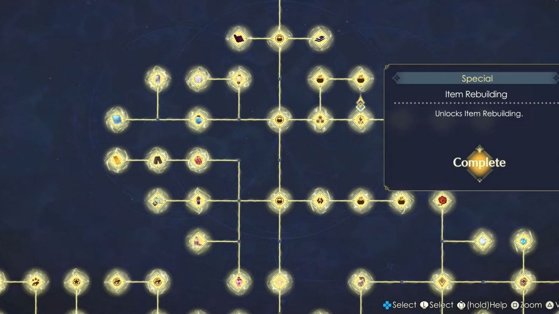 Item Rebuilding node within the skill tree (Image via Atelier Ryza 3)