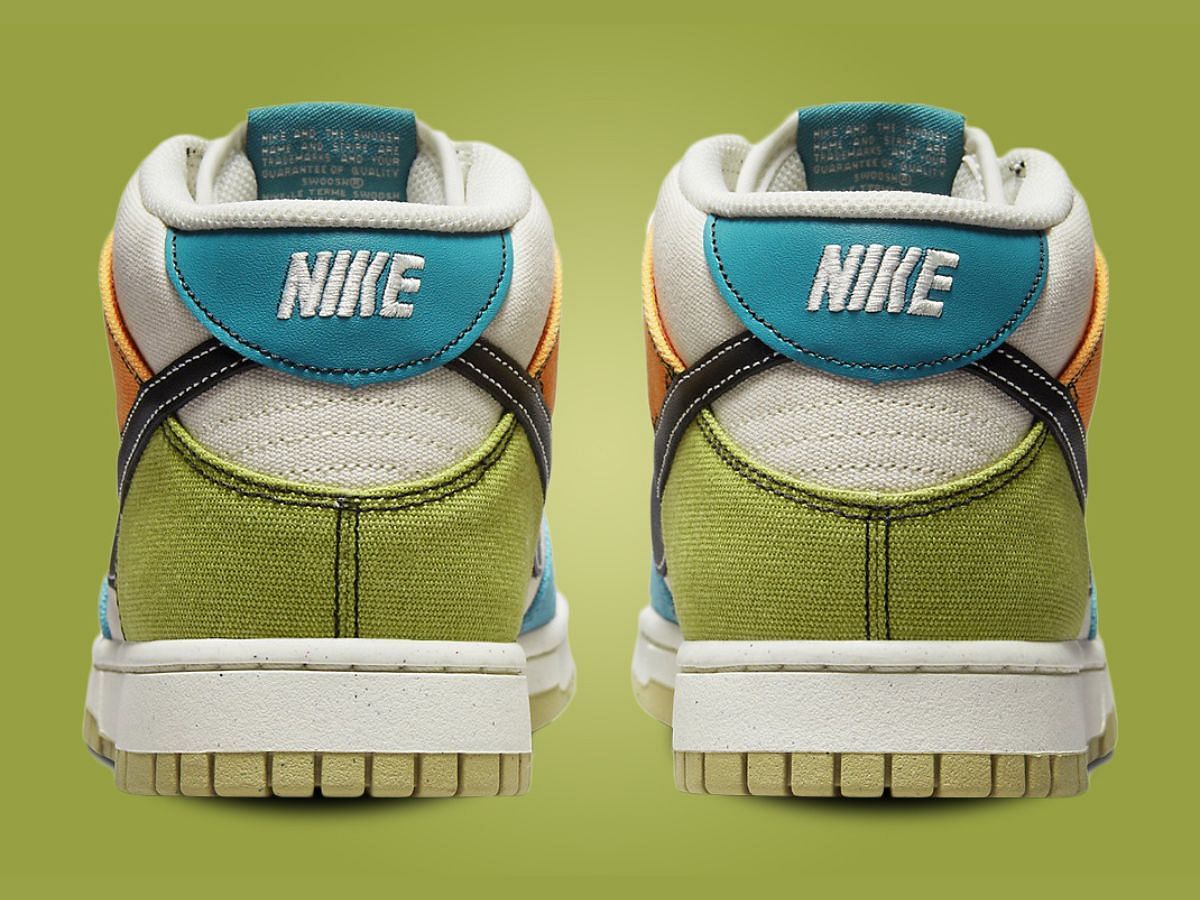 Take a closer look at the heel counters and branding accents of the sneakers (Image via Nike)