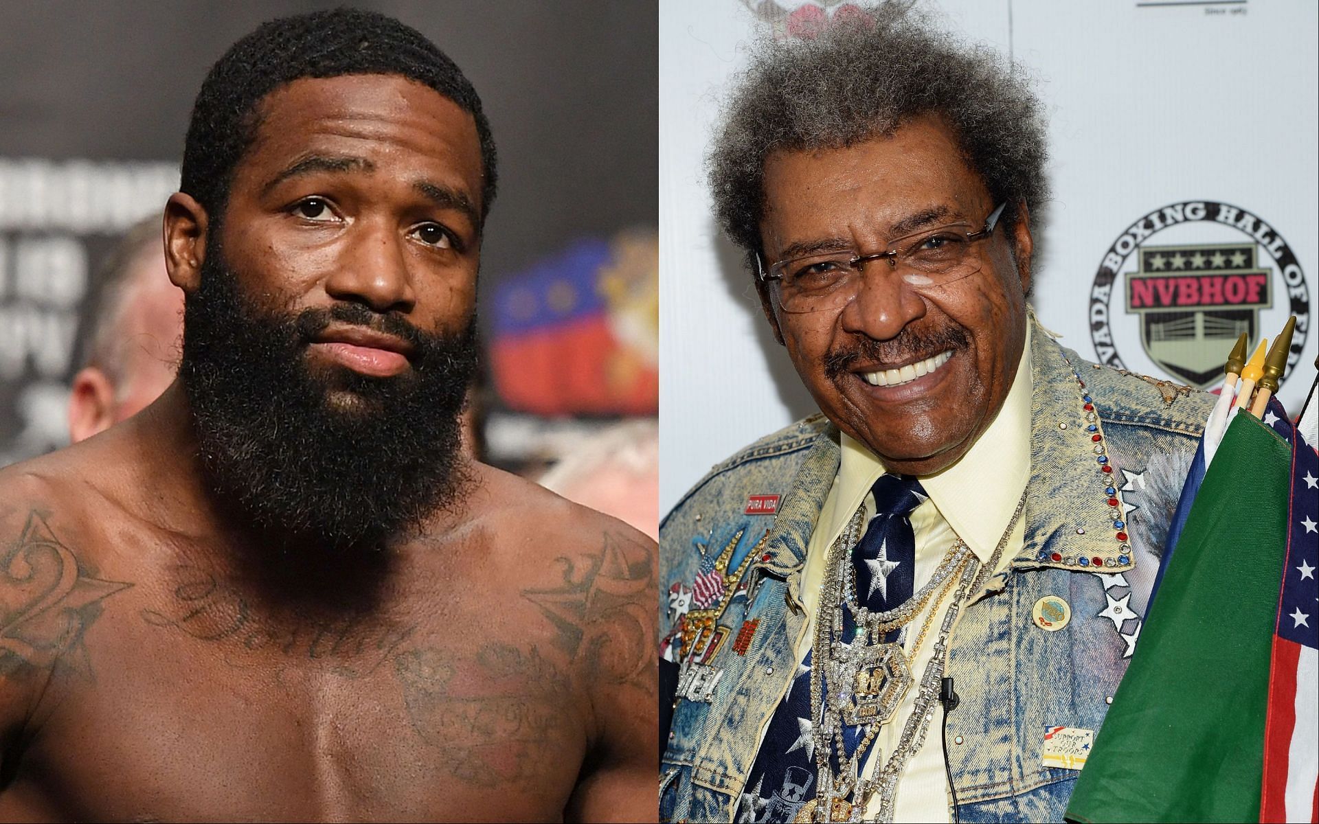 Adrien Broner (L), and Don King (R).