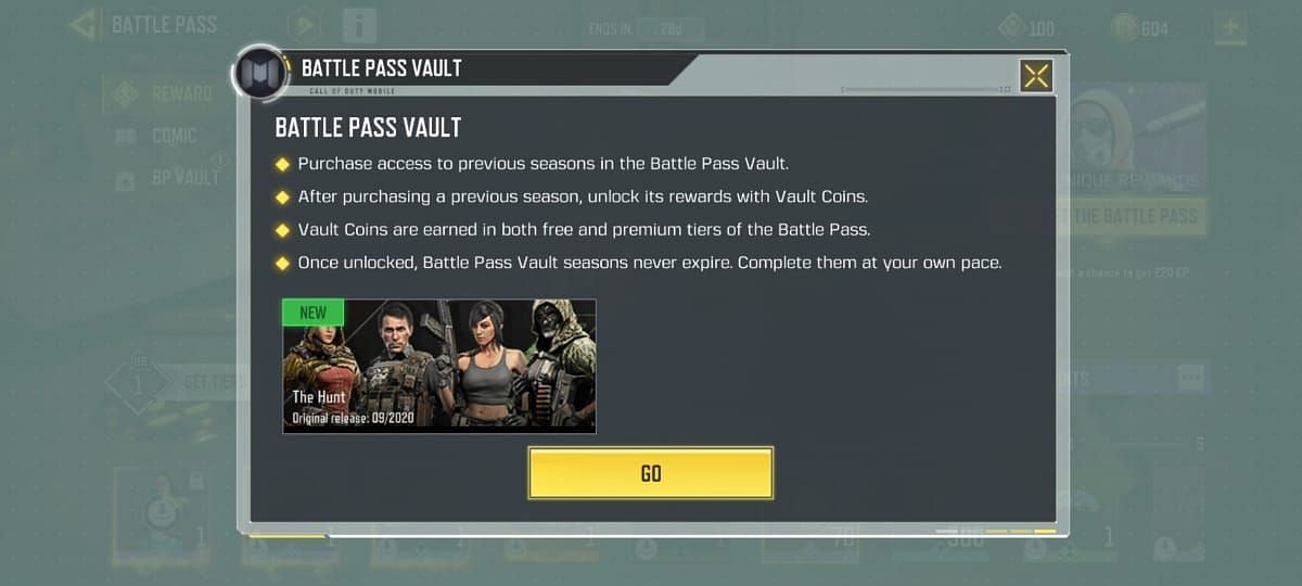 New addition in BP Vault with Call of Duty Mobile Season 3: Rush (Image via Activision)