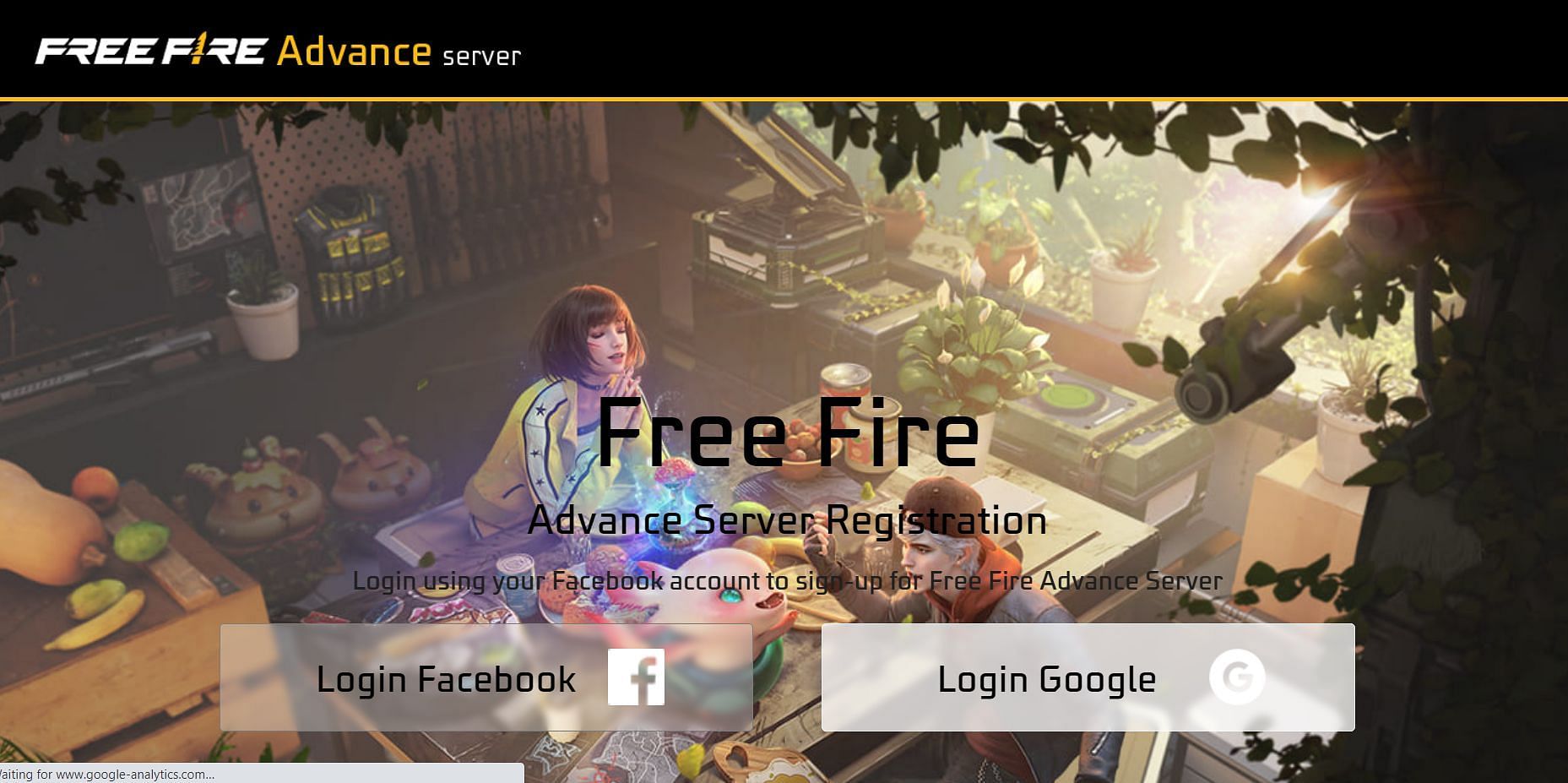 You can choose between Gmail or Facebook to sign in (Image via Garena)