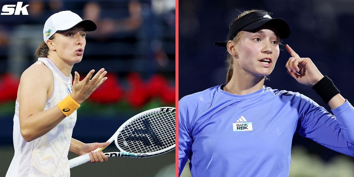 Iga Swiatek (left) will take on Elena Rybakina in the last four at Indian Wells.