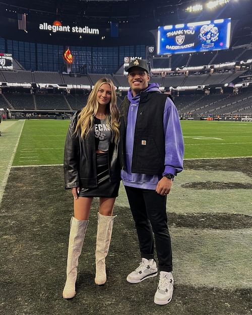 Allison and Isaac Rochell at the Allegiant Stadium (Credit: @allisonkuch IG)