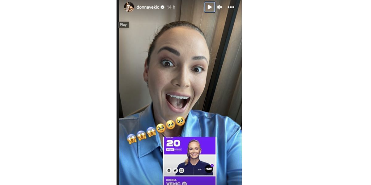 Donna Vekic&#039;s Instagram story