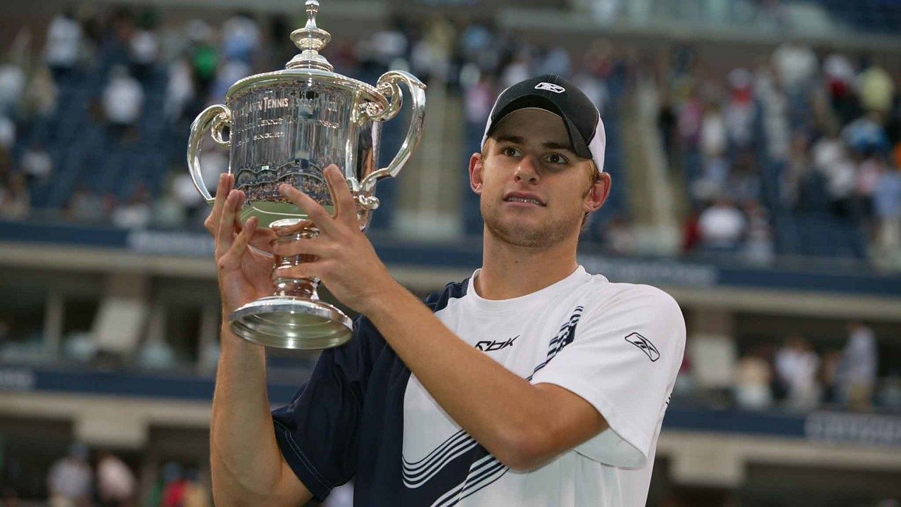 Andy Roddick after winning US open in 2003