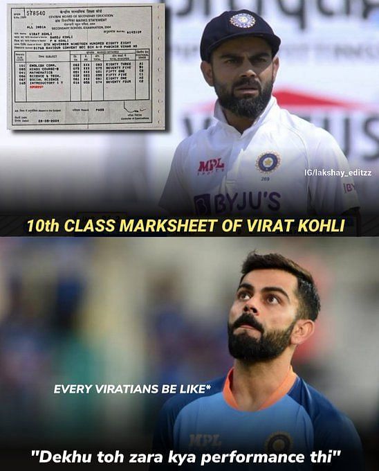 Top 10 funny Virat Kohli memes after his 10th mark sheet picture goes ...