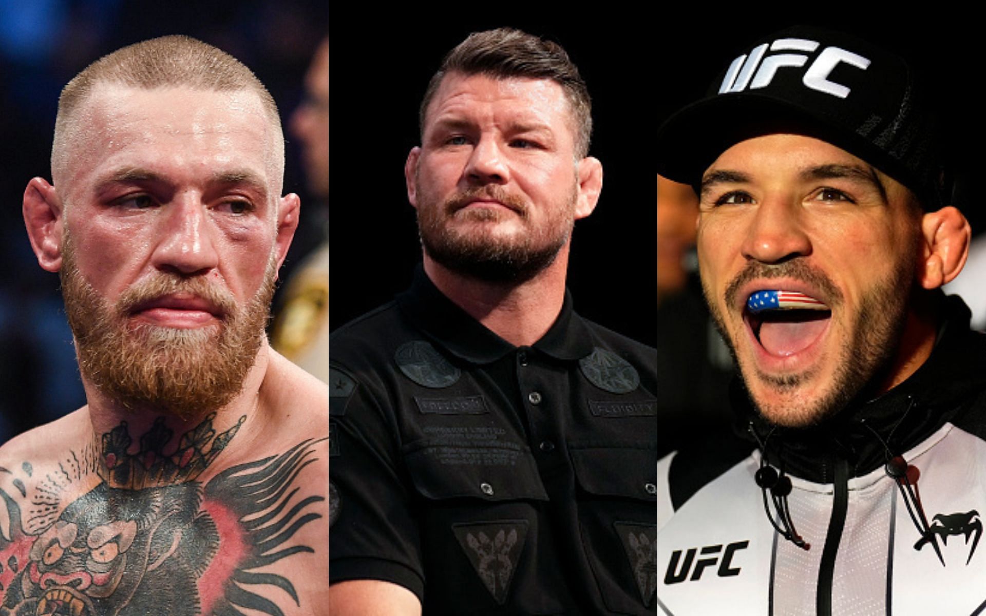Conor McGregor (left), Michael Bisping (middle), Michael Chandler (right)