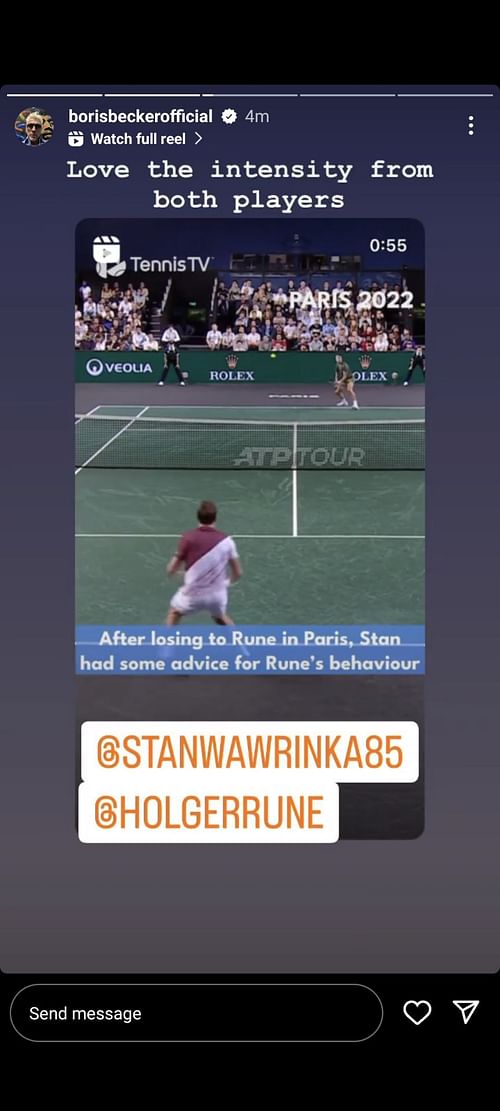 Boris Becker Instagram story.