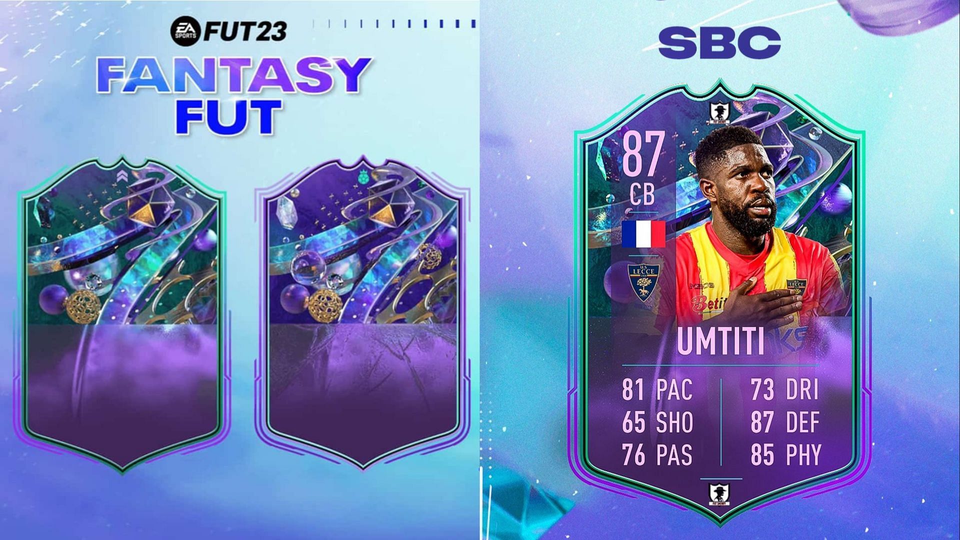 FIFA 23 players will have a useful option on their hands when the Samuel Umtiti Fantasy FUT SBC goes live (Images via EA Sports, Twitter/FUT Sheriff)