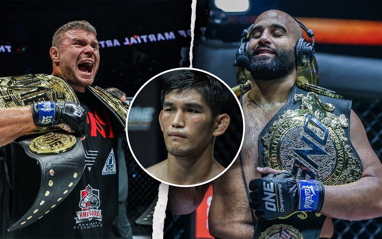 Anatoly Malykhin (L) / Aung La N Sang (C) / Arjan Bhullar (R) -- Photo by ONE Championship