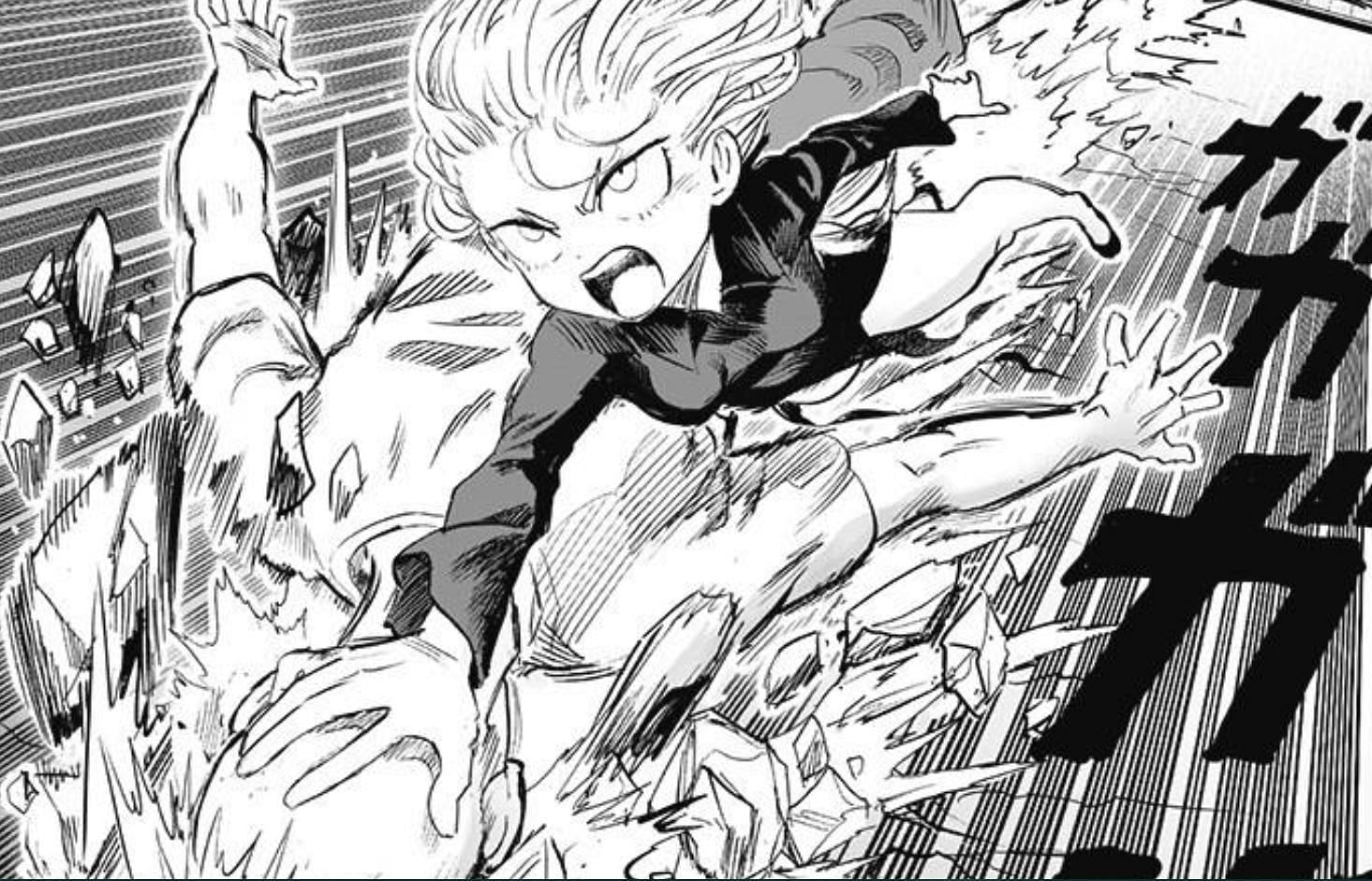 Tatsumaki dragging Saitama in One Punch Man chapter 181 (Image via Shueisha)