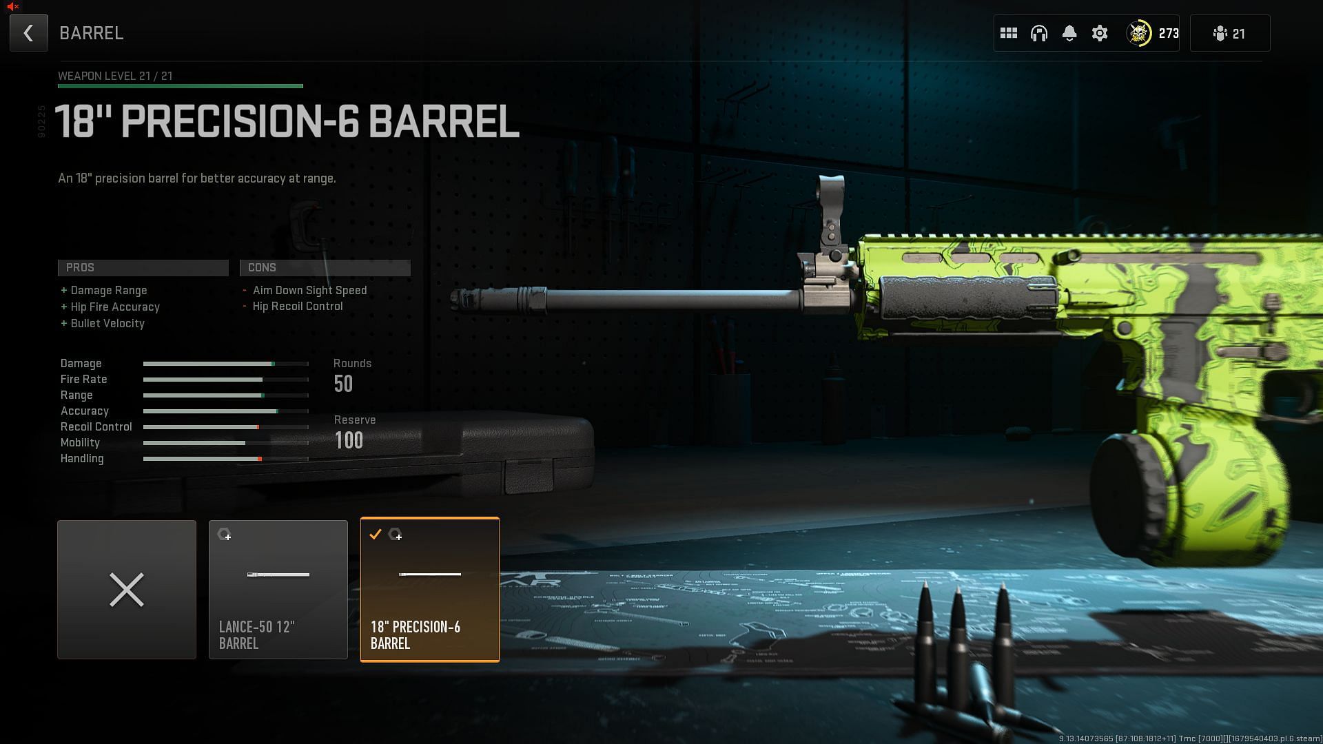18&quot; Precision-6 Barrel (Image via Activision)