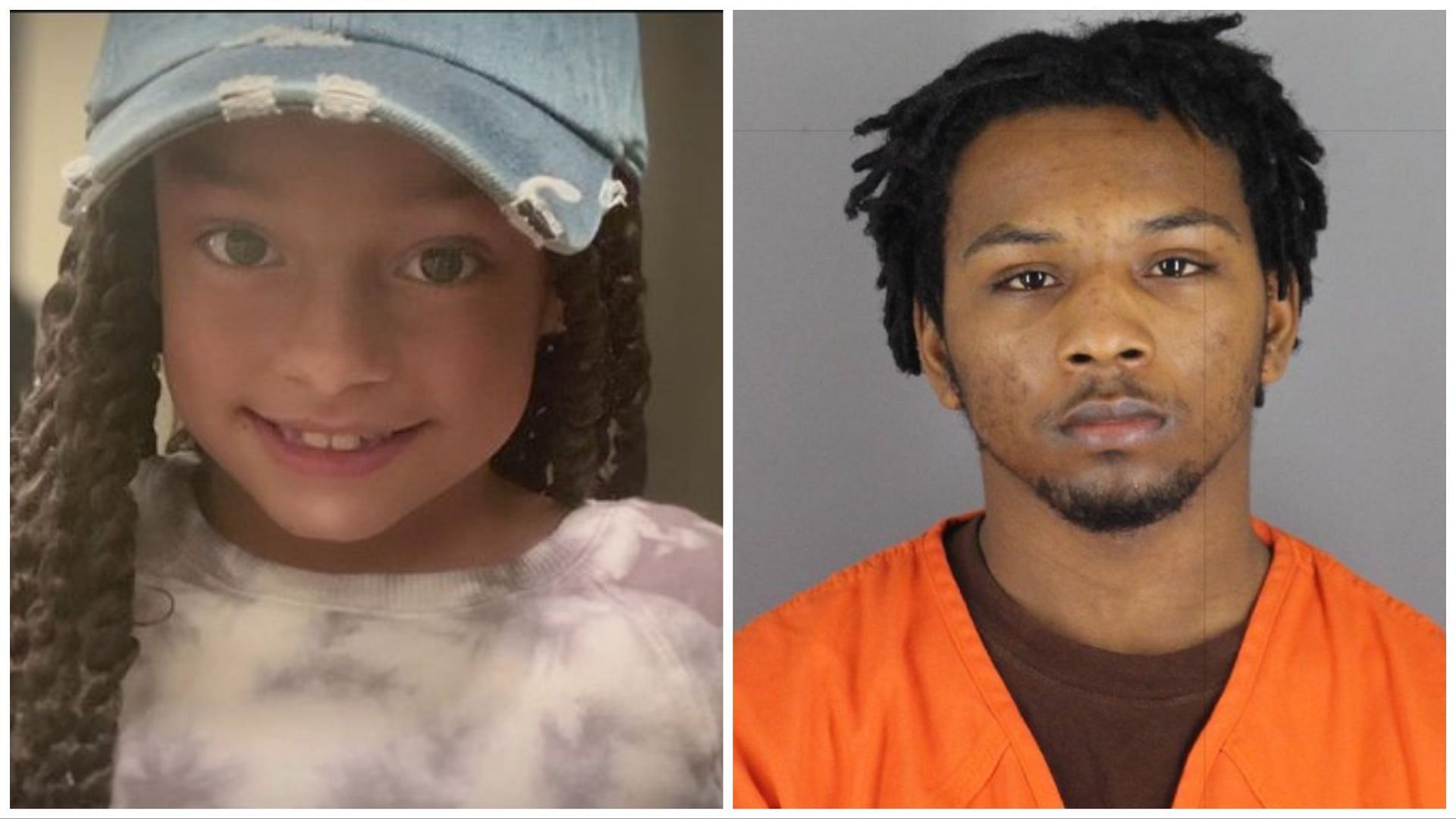 Dpree Robinson (right) pleaded guilty for killing 9-year-old Trinity (left), (Images via @RuthieSky and @PaulBlume_FOX9/Twitter)