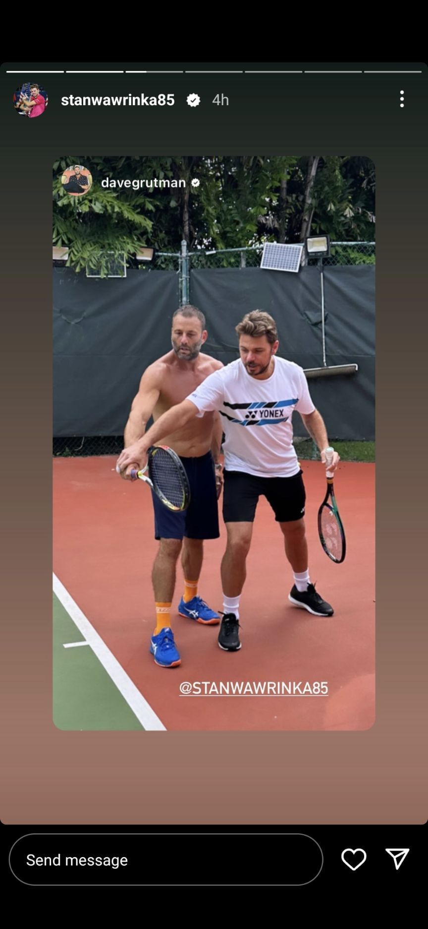 Screengrab from Stan Wawrinka&#039;s post