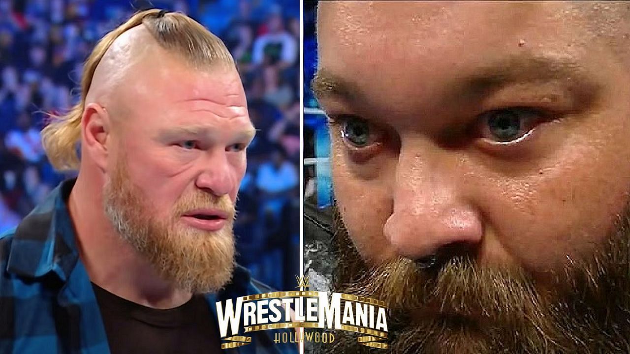 Brock Lesnar (left); Bray Wyatt (right)