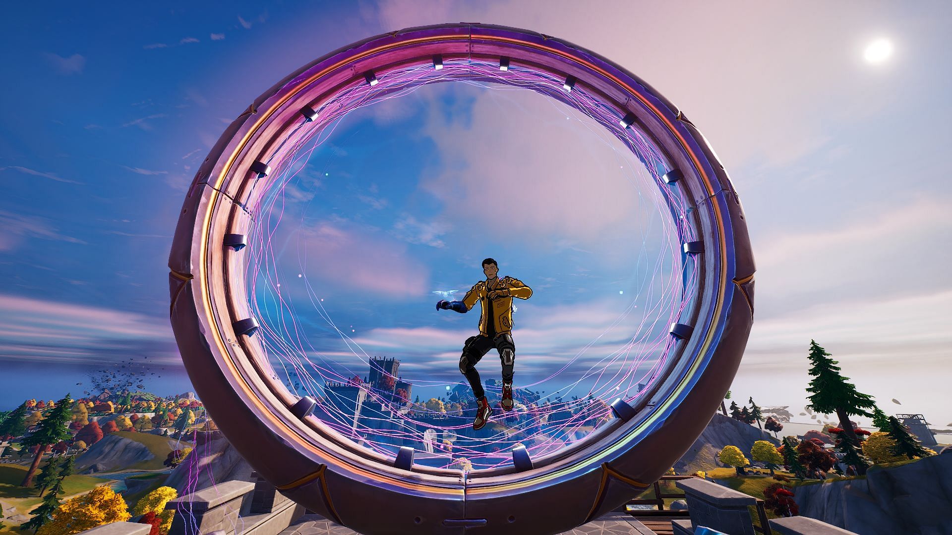 Jumping through the Rift Gate does absolutely nothing (Image via Epic Games/Fortnite)