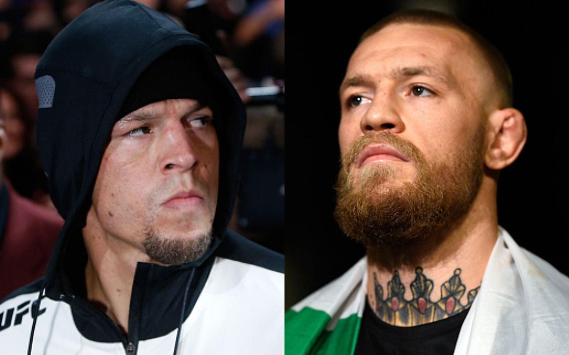 Nate Diaz (left), Conor McGregor (right)