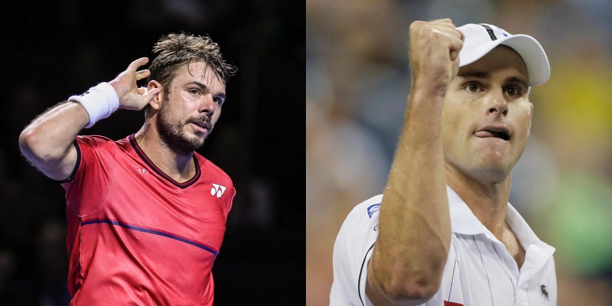 Stan Wawrinka (L) and Andy Roddick