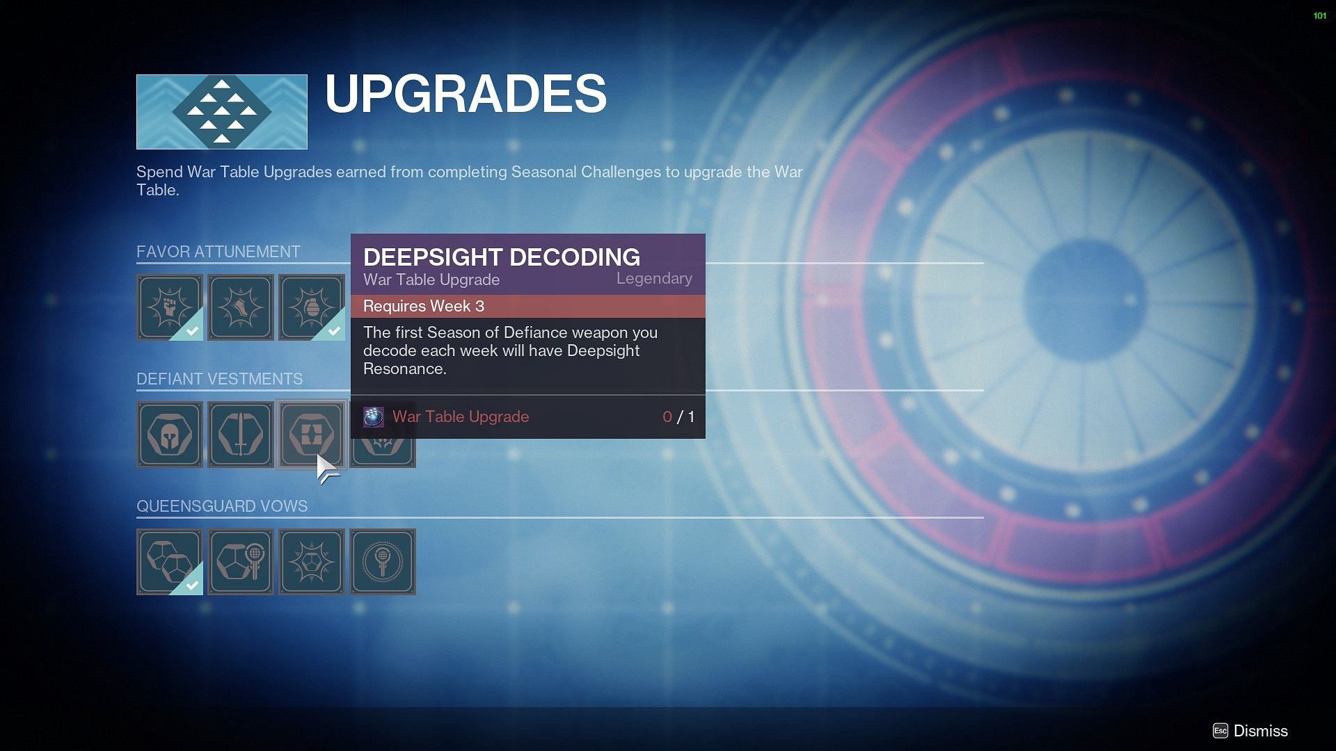 Deepsight upgrades (Image via Destiny 2)