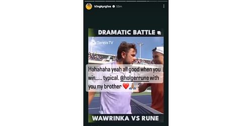 Nick Kyrgios' Instagram story