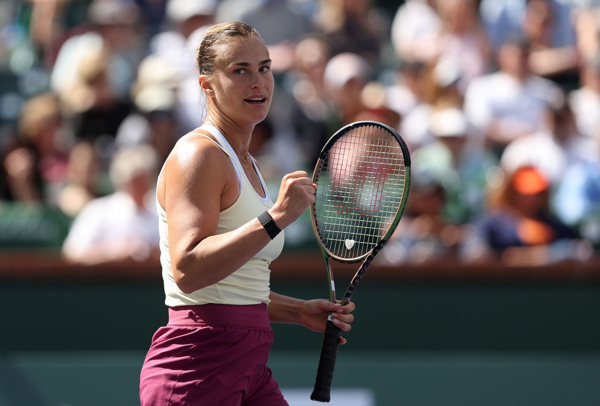 Aryna Sabalenka in action at the BNP Paribas Open