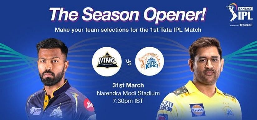 IPL Fantasy league kicks off with the season opener between GT and CSK. (Image Courtesy: IPL Fantasy League Twitter)