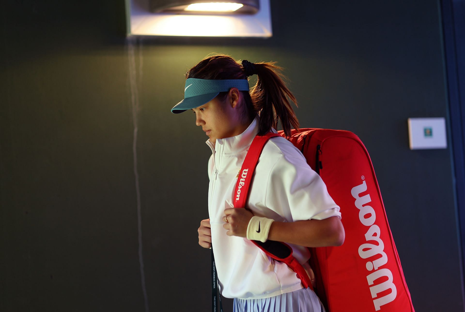 Emma Raducanu picured at the 2023 BNP Paribas Open in Indian Wells, California.