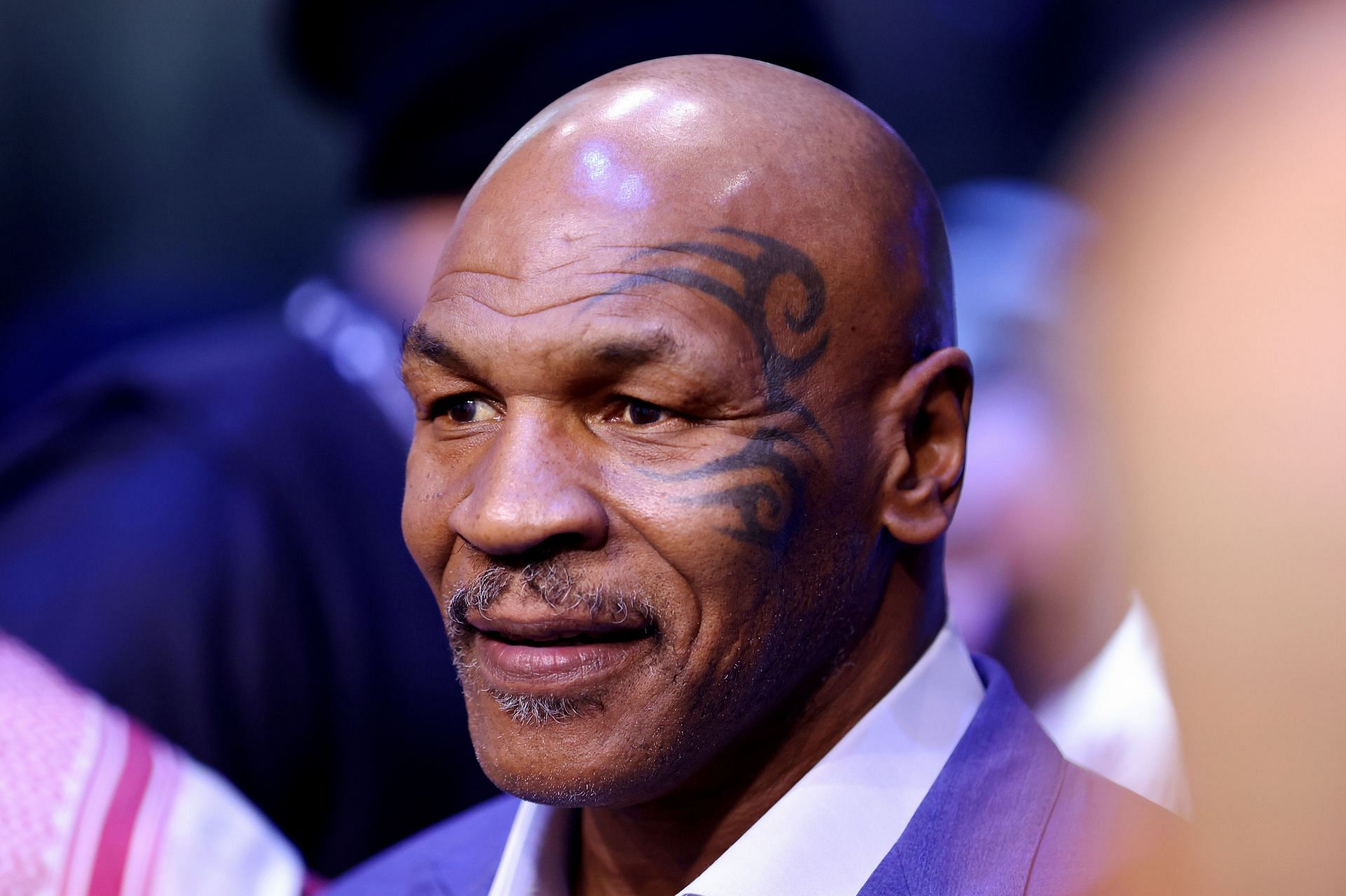 Mike Tyson ringside at Jake Paul v Tommy Fury