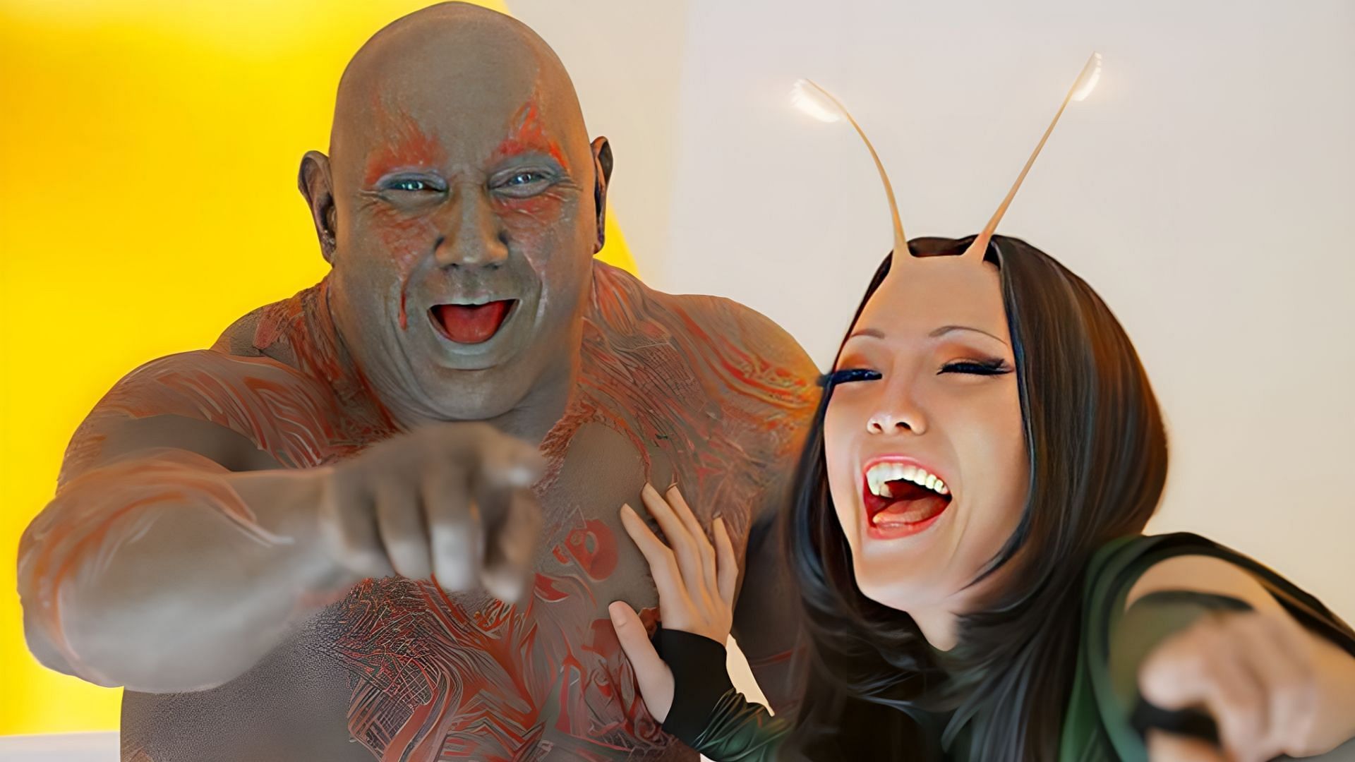 Drax displays his softer side with Mantis, showing her kindness and respect. (Image via Marvel)