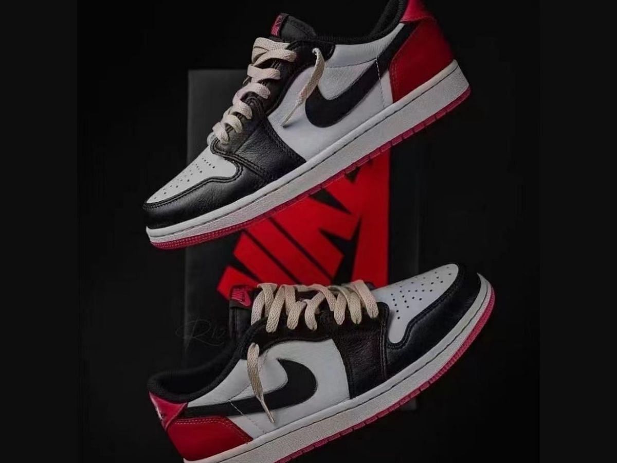 Nike Air Jordan 1 Low &quot;Black Toe&quot; sneakers (Image via @sneakerjamz / Instagram)