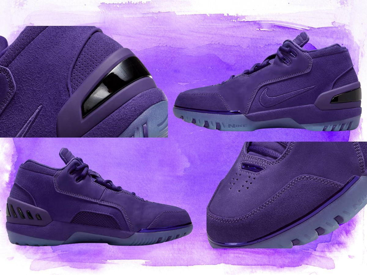 Different profiles of Air Zoom Generation &ldquo;Purple Suede&rdquo; sneakers (Image via Sportskeeda)