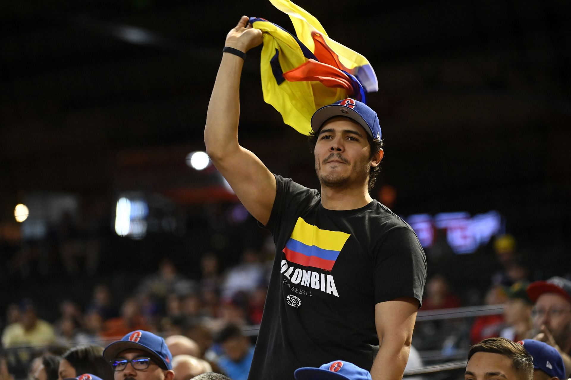 A fan at Colombia vs. Great Britain