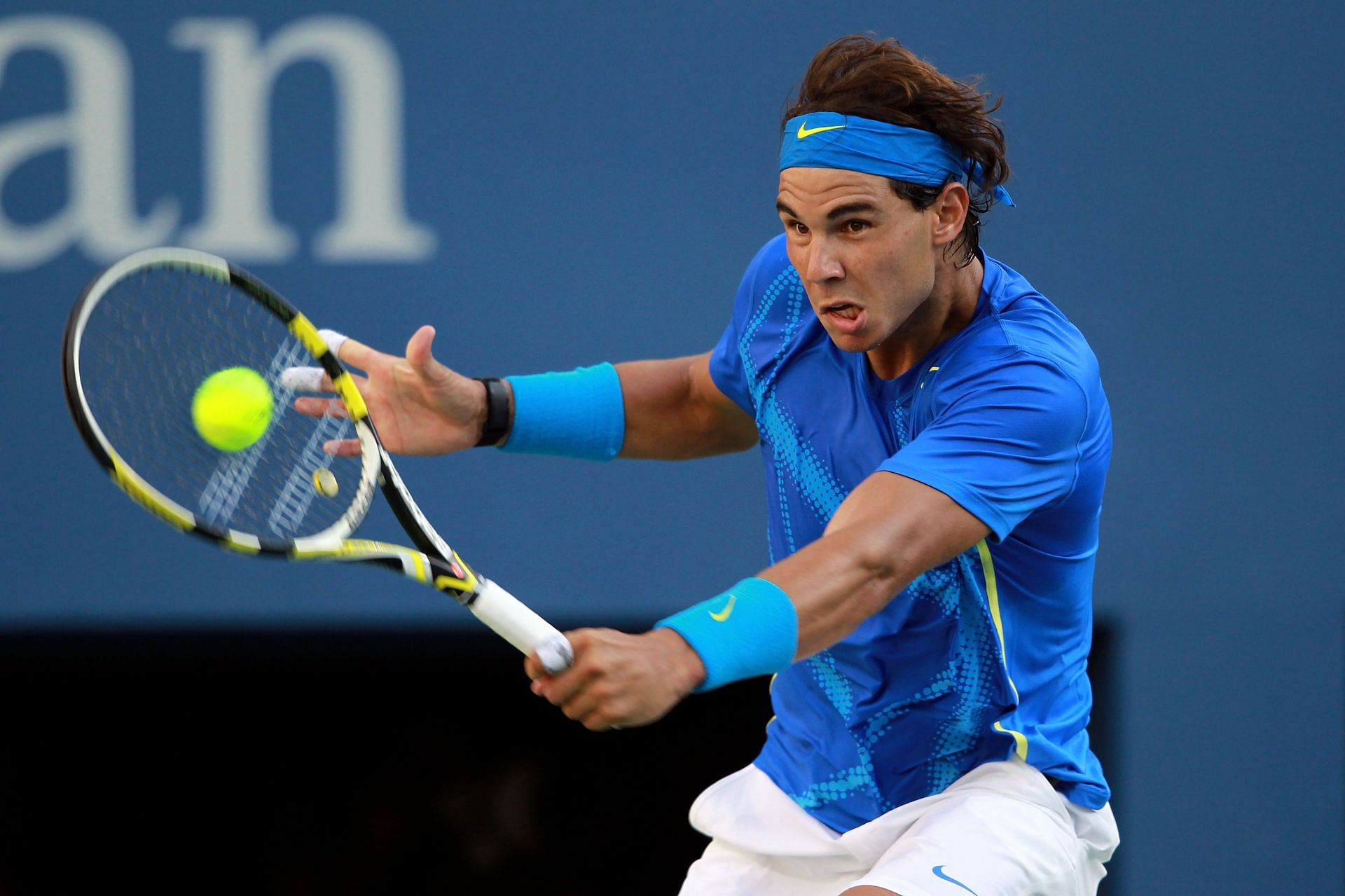 Rafael Nadal against Andy Roddick at the 2011 US Open quarterfinals