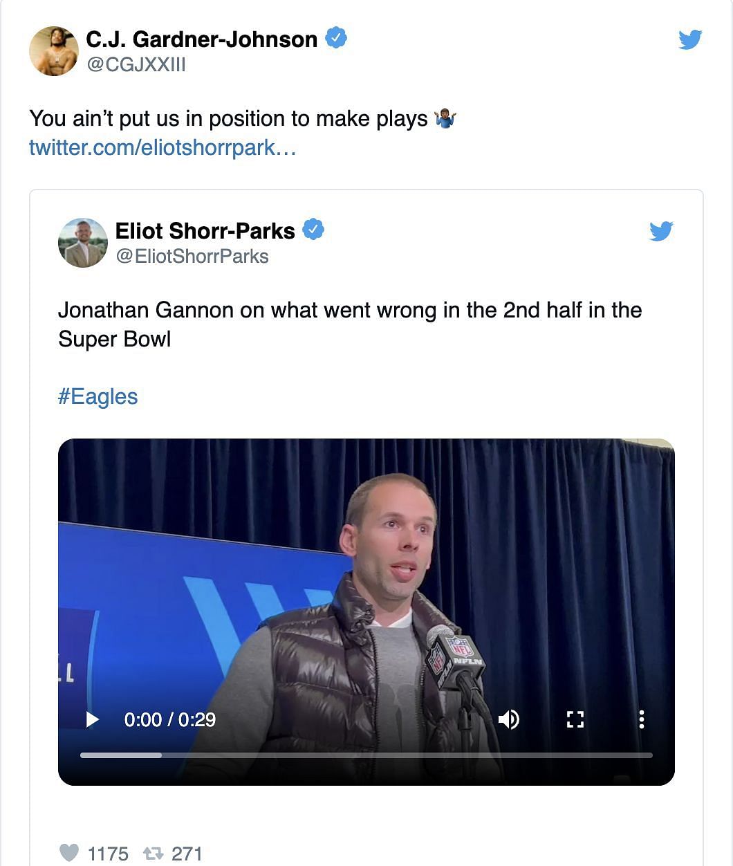 Eagles: C.J. Gardner-Johnson rips Jonathan Gannon in now deleted tweet