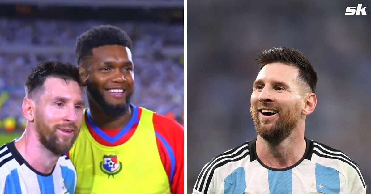 Panama players flocked Lionel Messi after Argentina