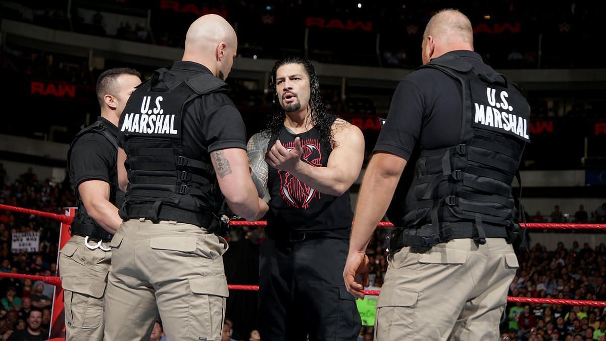 Roman Reigns was arrested on an episode of WWE RAW in 2018.