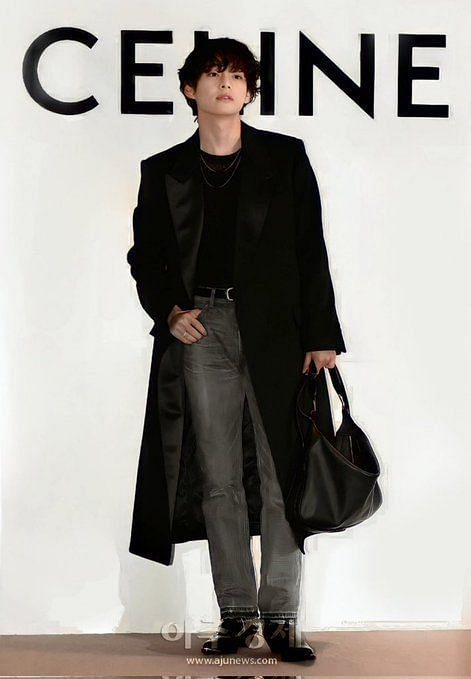 bts fashion on X: taehyung wearing his celine shirts   / X